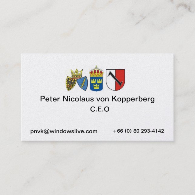 essen 1, sweden, Peter Nicolaus ... Business Card (Front)