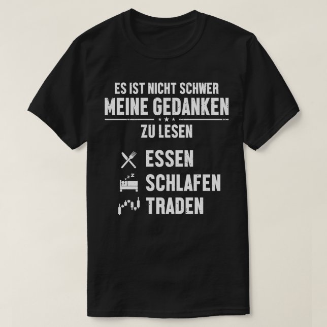 Essen Schlafen Traden Bull Bear Day Trader Stock M T-Shirt (Design Front)