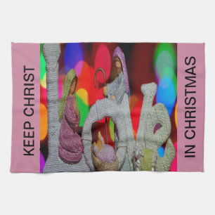 Essence of Christmas With Love of Nativity Scene Kitchen Towel