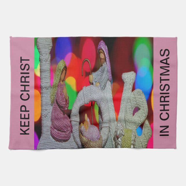 Essence of Christmas With Love of Nativity Scene Kitchen Towel (Horizontal)