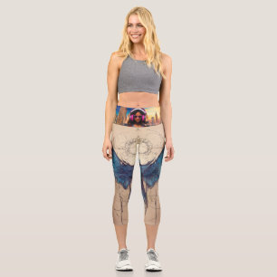  Essence of Simple Drawing, Wings as Inspiration  Capri Leggings