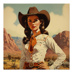 Essence of the Cowgirl: Wild West Whispers Poster