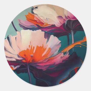 Essence Of The Garden III – Luminous Floral Motion Classic Round Sticker