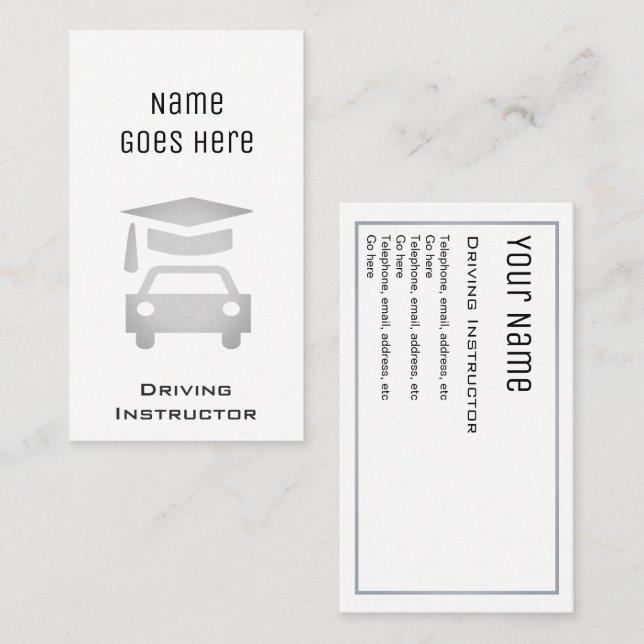 "Essential" Driving Instructor Business Cards (Front/Back)