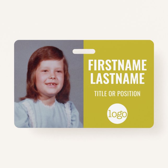 Essential Employee ID Photo, Bar Code, Logo, Name Badge (Front)