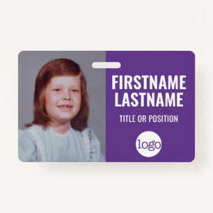 Essential Employee ID Photo, Bar Code, Logo, Name Badge