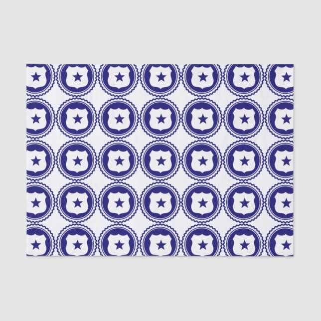 Essential • First Responder Blue Police Badge Tissue Paper (Front)