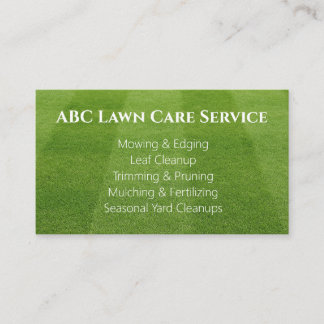 Essential Green Lawn Care  Business Card