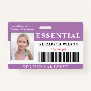 Essential   Modern Employee Photo ID Badge
