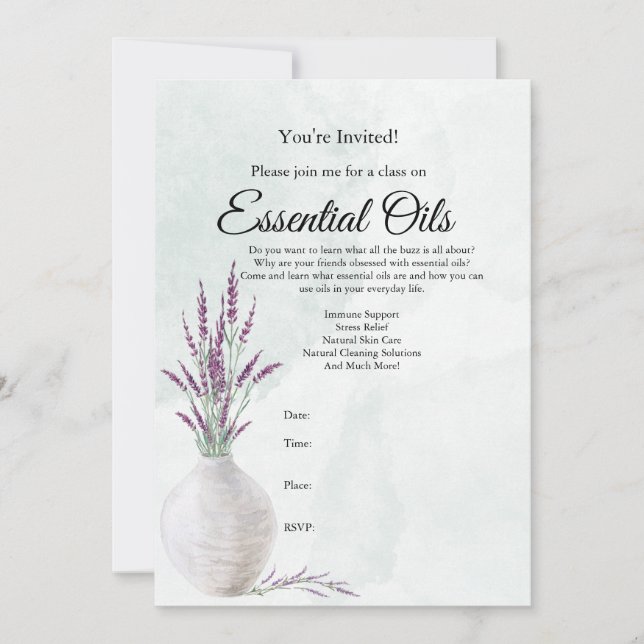 Essential Oil Class Invitation (Front)