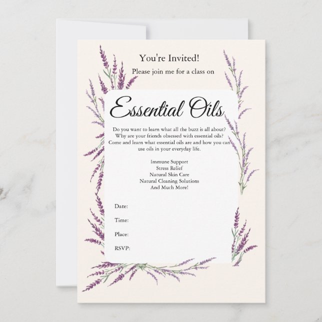 Essential Oil Class Invitation (Front)
