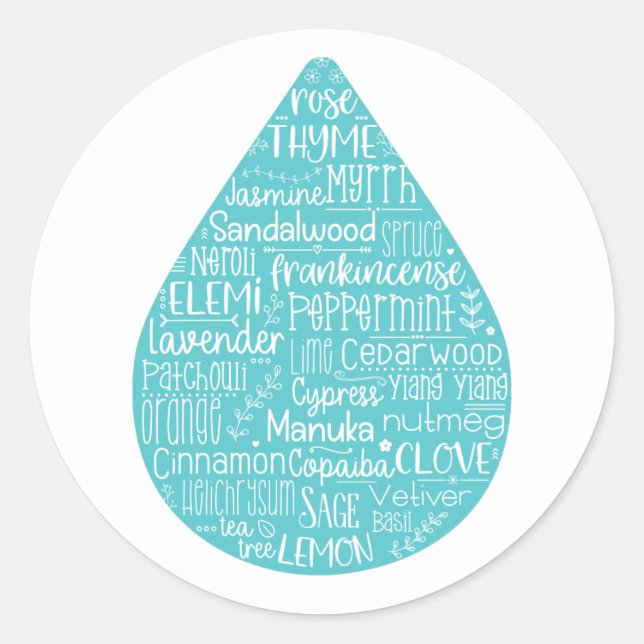 Essential Oil Drop Sticker (Front)