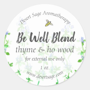 Essential Oil Product Label Thyme Herb Customize