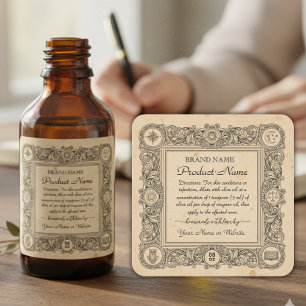 Essential oil  Square Apothecary Style Labels