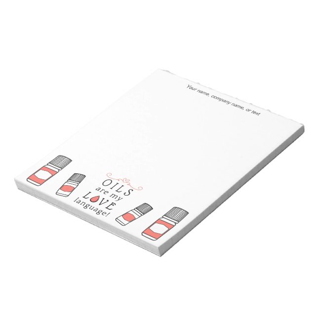 Essential Oils Are My Love Language Coral Peach Notepad (Rotated)