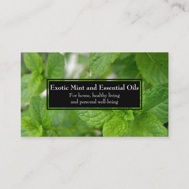 Essential Oils Business Wellness Holistic Mint Card (Front)