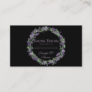 Essential Oils Circle Lavender Frame Business Card
