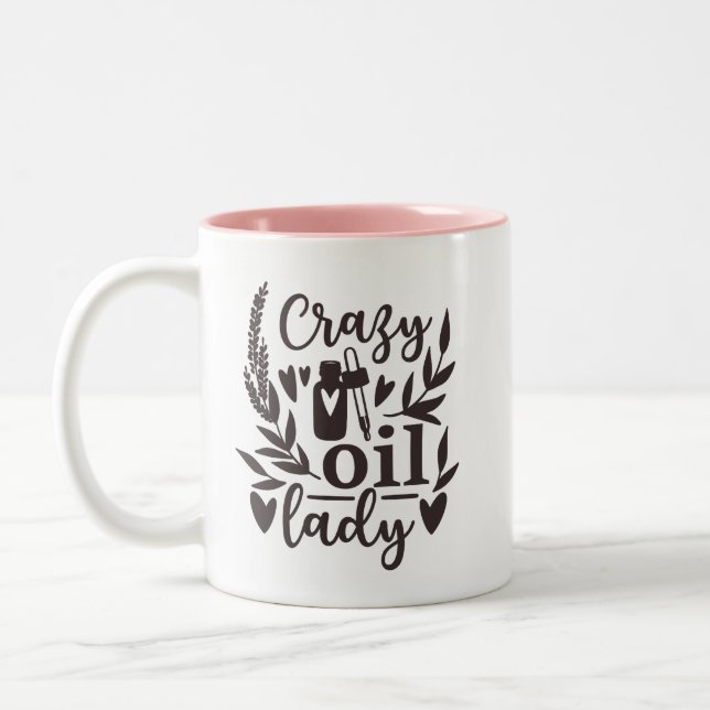 Essential Oils - Crazy Oil Lady - Mug, 325 ml Two-Tone Coffee Mug (Left)