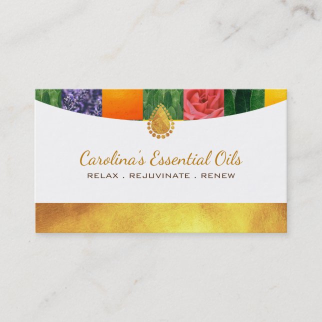 Essential Oils Slogans Business Cards (Front)
