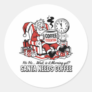 Essential Santa Night In Classic Round Sticker