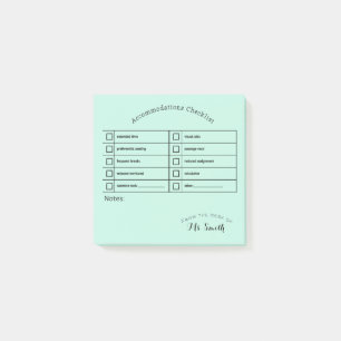 Essential SpEd Tool: Accommodations Checklist Post-it Notes