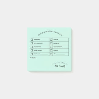 Essential SpEd Tool: Accommodations Checklist Post-it Notes