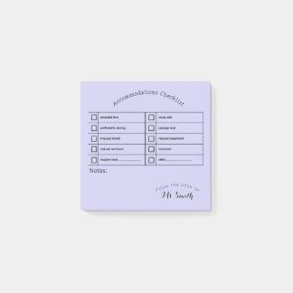 Essential SpEd Tool: Accommodations Checklist Post-it Notes
