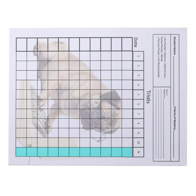 Essential SpEd Tool: Blank Data Sheet (Trials) Notepad (Front)
