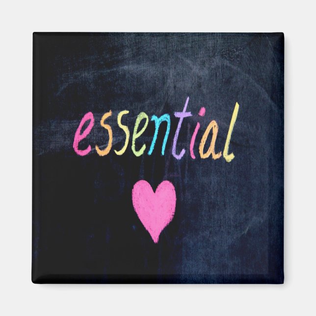 Essential Worker Support Heart on Chalk Board Magnet (Front)
