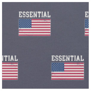 Essential Worker USA American Flag Covid 19 Fabric