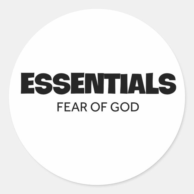 essentials fear of god classic round sticker (Front)
