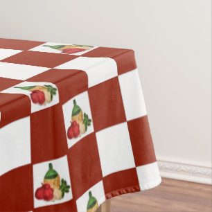 Essentials of Italian Cooking Chequerboard Pattern Tablecloth