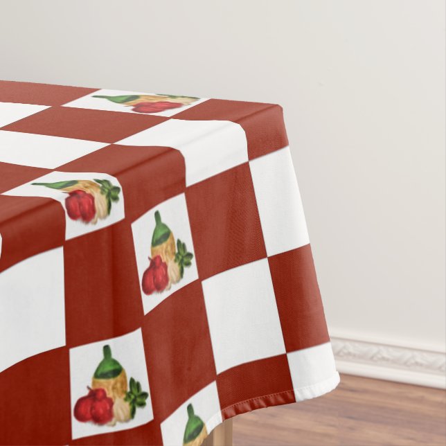 Essentials of Italian Cooking Chequerboard Pattern Tablecloth (In Situ)