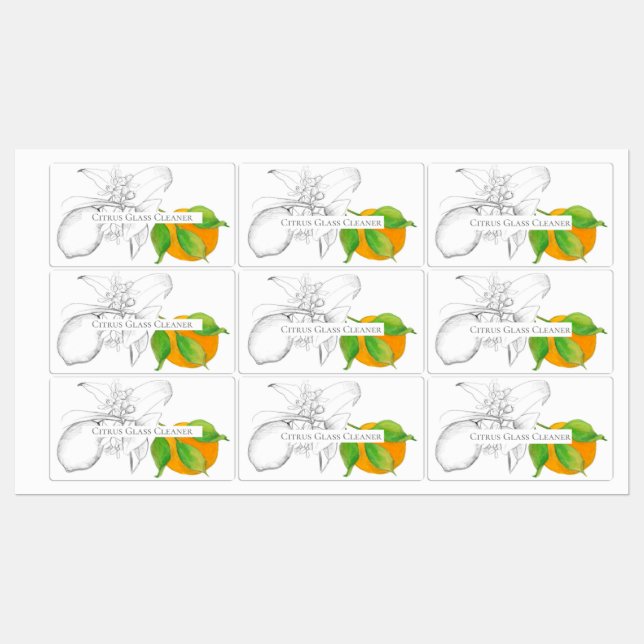 Essentiel Huile Étiquette Citron Orange Citrus (Feuille)
