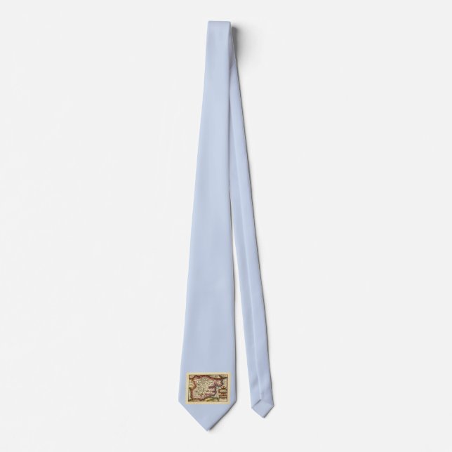 Essex County England Old Antiquarian Atlas Map Tie (Front)