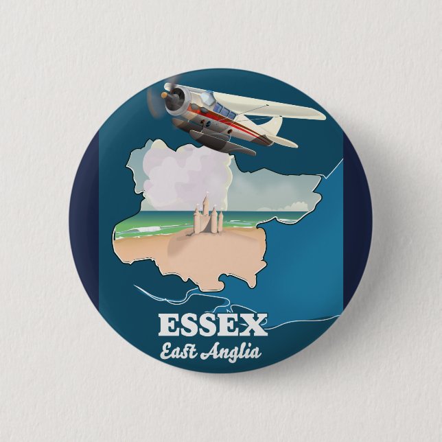 Essex county map 2 inch round button (Front)