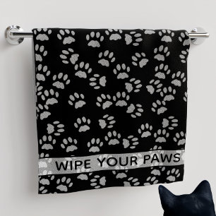 Essuyer vos pattes Chat noir Empreintes de pattes