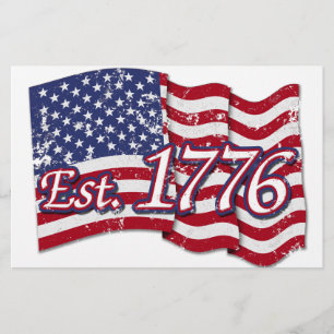 Est. 1776 USA Flag - distressed Stationery