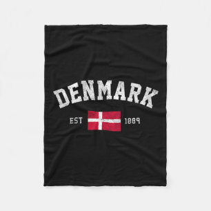 Est. 1889 Danish Flag Independence Day  Fleece Blanket
