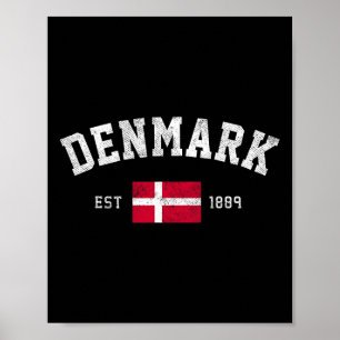 Est. 1889 Danish Flag Independence Day  Poster