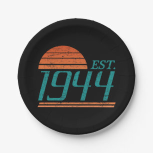 Est. 1944 Vintage 80 Yrs Old Paper Plate