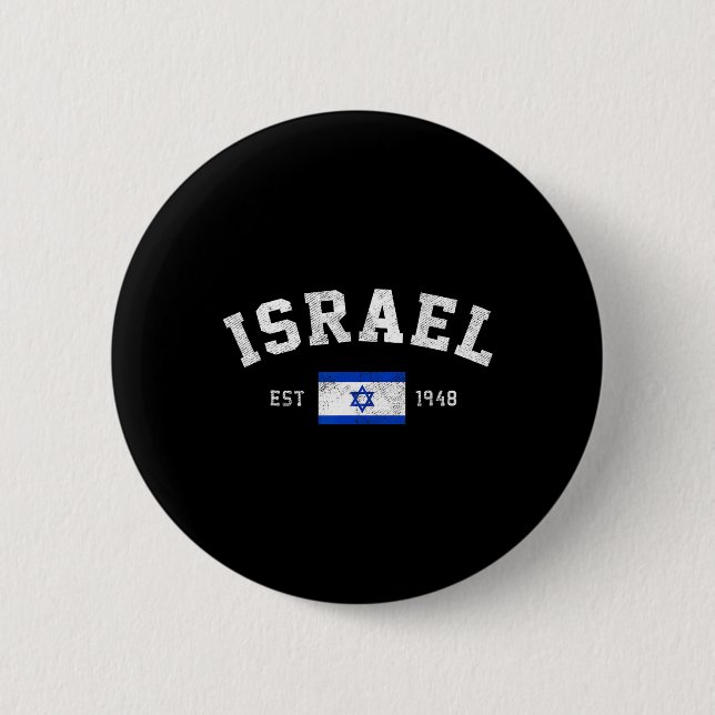 Est. 1948 Israelis Flag Independence Day  2 Inch Round Button (Front)