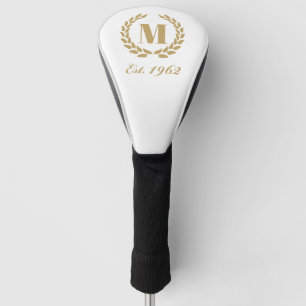 Est. 1962 birthday Monogram Gold Golf Head Cover