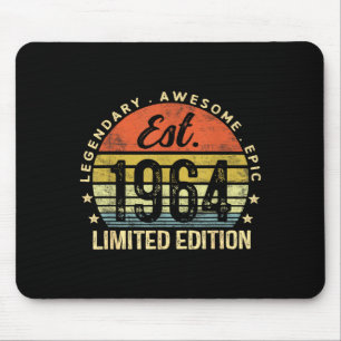 Est 1964 Limited Edition 61st Birthday Vintage 61 Mouse Pad