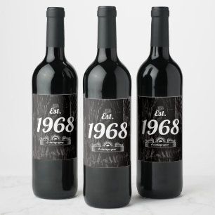 Est. 1968 Une année Vintage Étiquette de vin