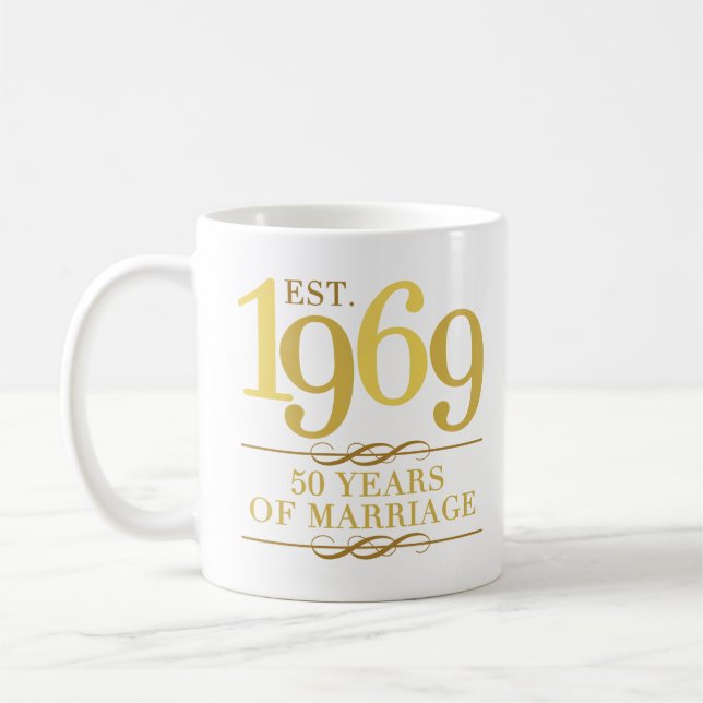 Est. 1969 50th Wedding Anniversary Coffee Mug (Left)