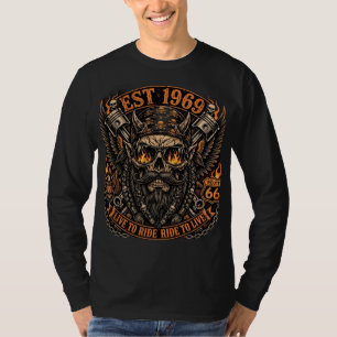 Est 1969 Bearded Skull Biker T-Shirt