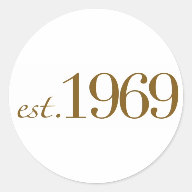 Est 1969 classic round sticker (Front)