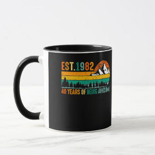Est. 1982 40 Years of Being Awesome Vintage 40th Mug