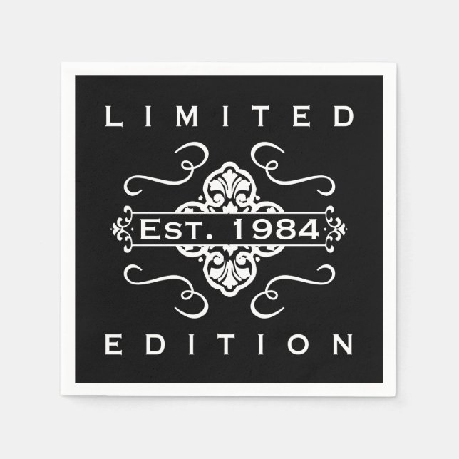 Est. 1984 40th Birthday Napkin (Front)